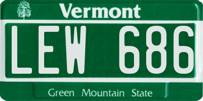 VT license plate LEW686