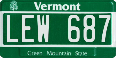 VT license plate LEW687