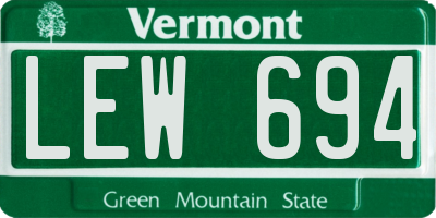 VT license plate LEW694