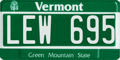 VT license plate LEW695