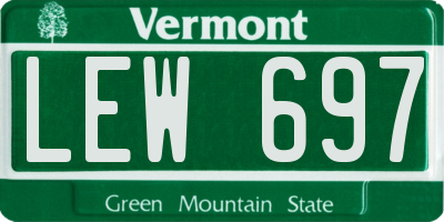 VT license plate LEW697