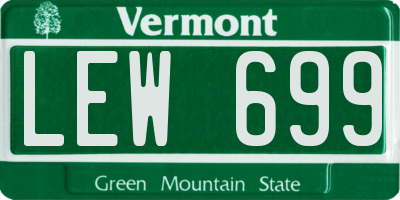 VT license plate LEW699