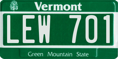 VT license plate LEW701