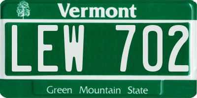 VT license plate LEW702