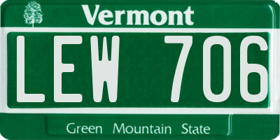 VT license plate LEW706