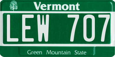 VT license plate LEW707
