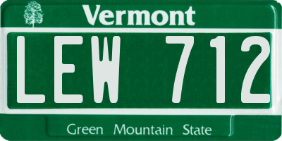 VT license plate LEW712