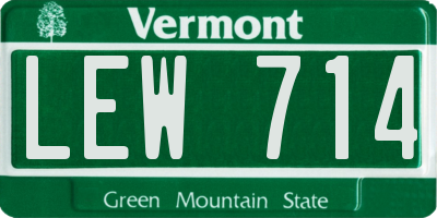 VT license plate LEW714