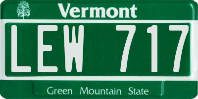 VT license plate LEW717