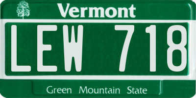 VT license plate LEW718