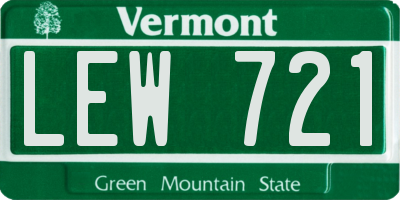 VT license plate LEW721