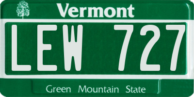 VT license plate LEW727