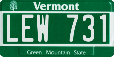 VT license plate LEW731