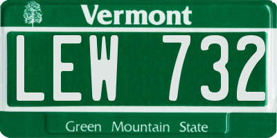 VT license plate LEW732