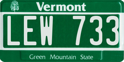 VT license plate LEW733