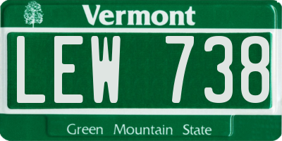 VT license plate LEW738