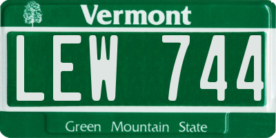 VT license plate LEW744