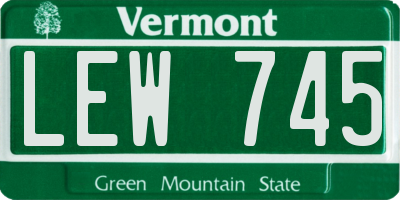 VT license plate LEW745