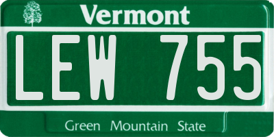 VT license plate LEW755