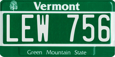 VT license plate LEW756