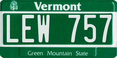 VT license plate LEW757
