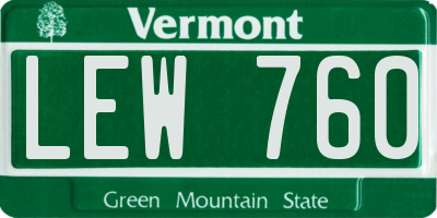 VT license plate LEW760