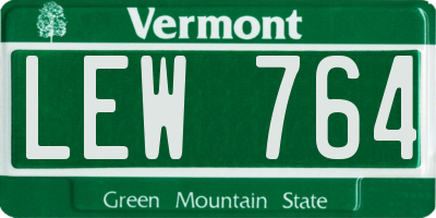 VT license plate LEW764