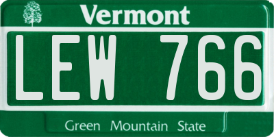 VT license plate LEW766