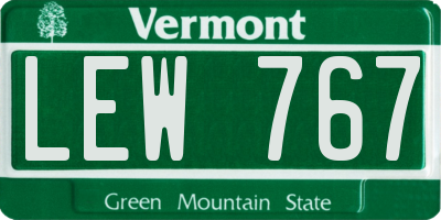 VT license plate LEW767