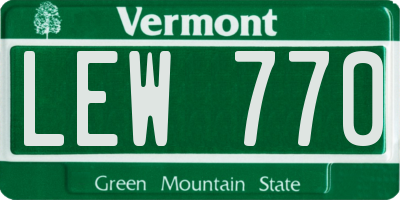 VT license plate LEW770