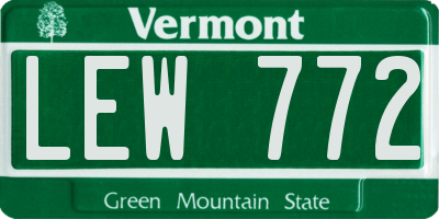 VT license plate LEW772