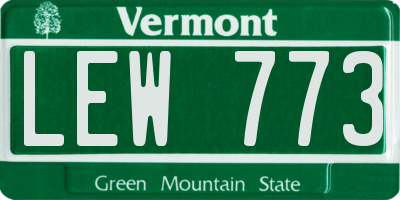 VT license plate LEW773