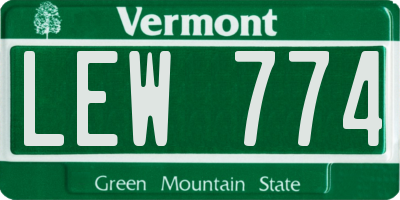 VT license plate LEW774