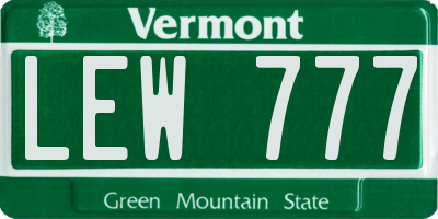 VT license plate LEW777