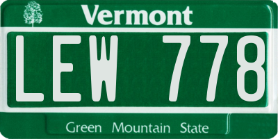 VT license plate LEW778