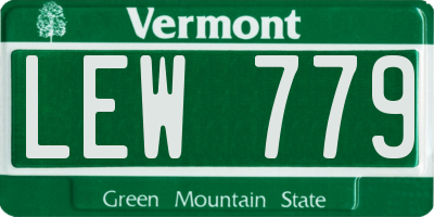 VT license plate LEW779