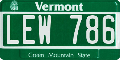 VT license plate LEW786
