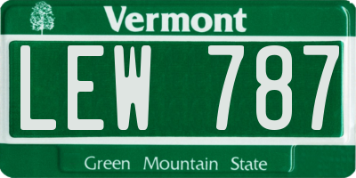 VT license plate LEW787