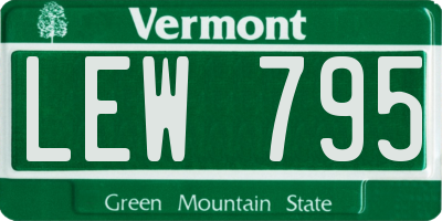 VT license plate LEW795