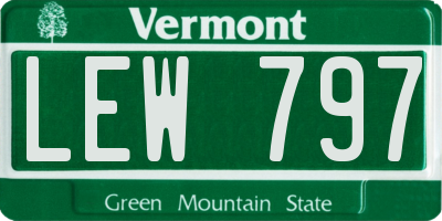 VT license plate LEW797