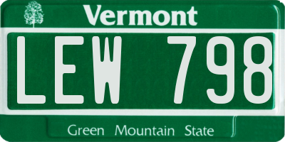 VT license plate LEW798