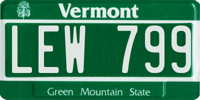 VT license plate LEW799