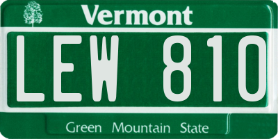 VT license plate LEW810