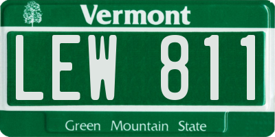 VT license plate LEW811