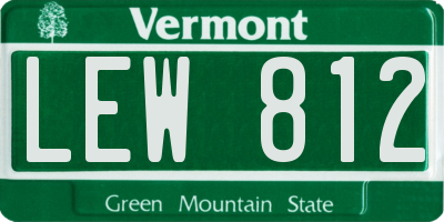 VT license plate LEW812