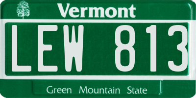 VT license plate LEW813