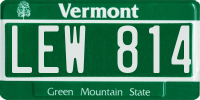 VT license plate LEW814