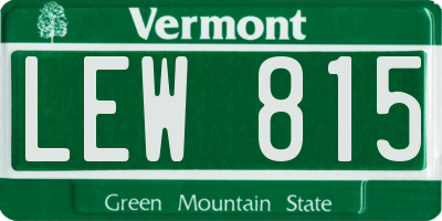 VT license plate LEW815