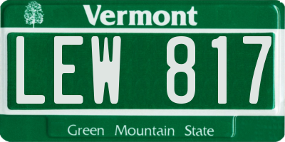 VT license plate LEW817