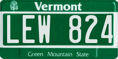 VT license plate LEW824